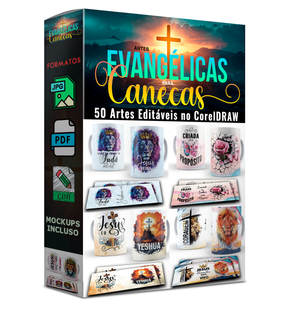 artes para canecas evangélicas